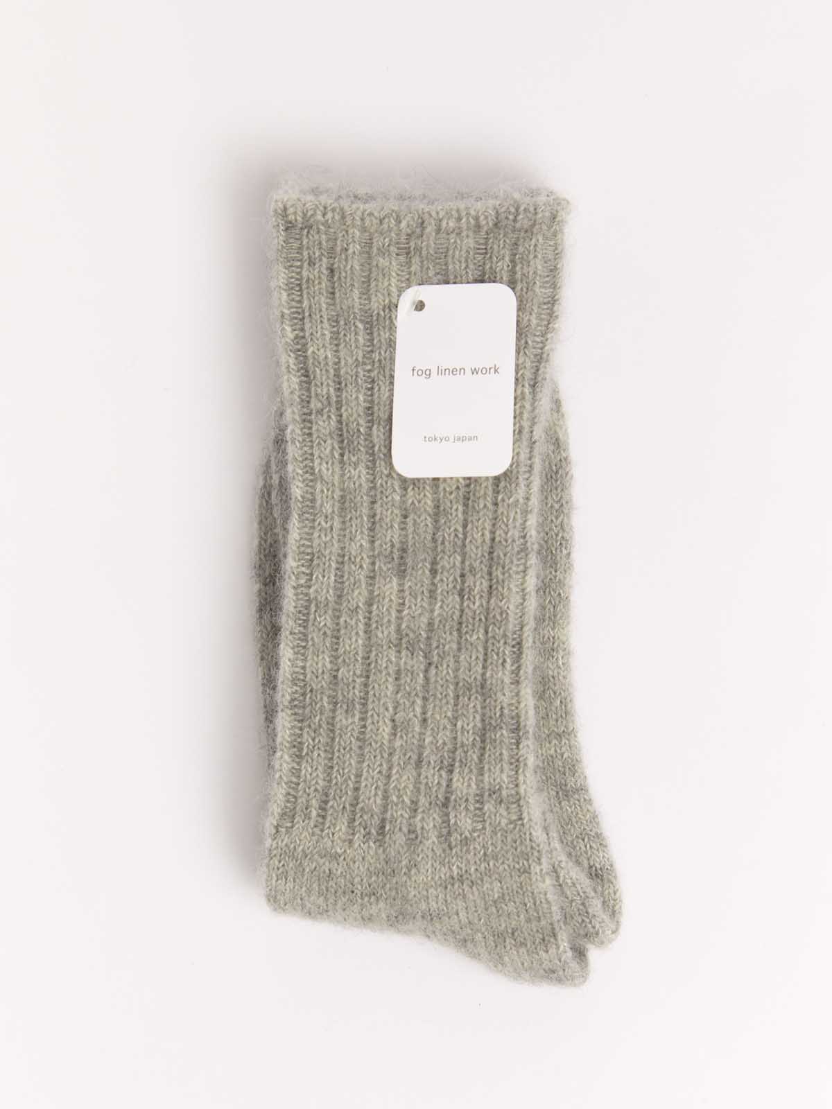 mohair socks by fog linen in light grey