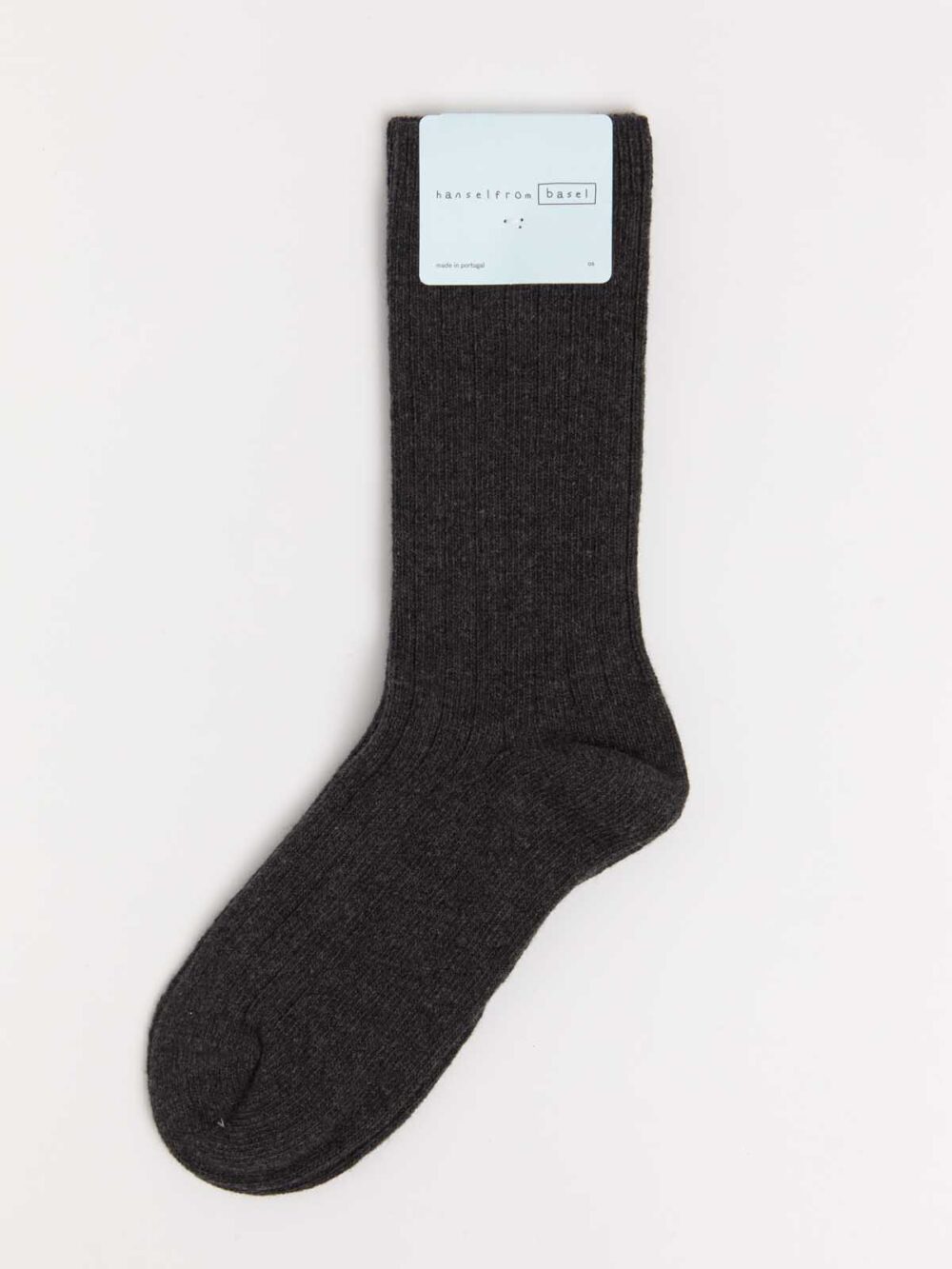 Italia Cashmere Rib Crew in Charcoal by Hansel from Basel