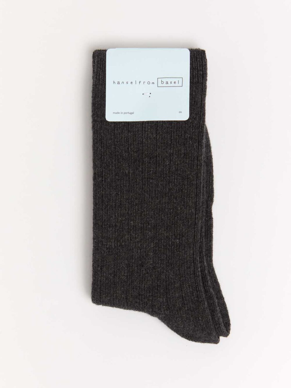 Italia Cashmere Rib Crew in Charcoal by Hansel from Basel