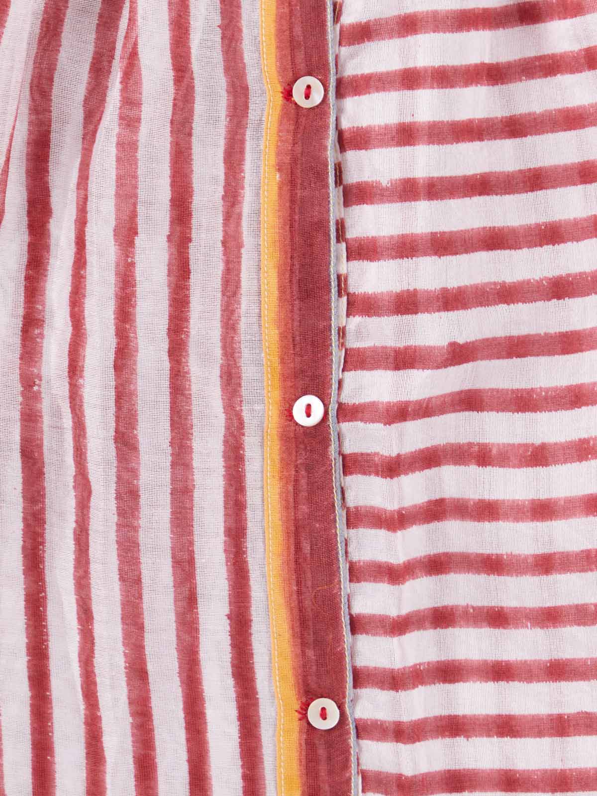 injiri red striped shirt for baby close up