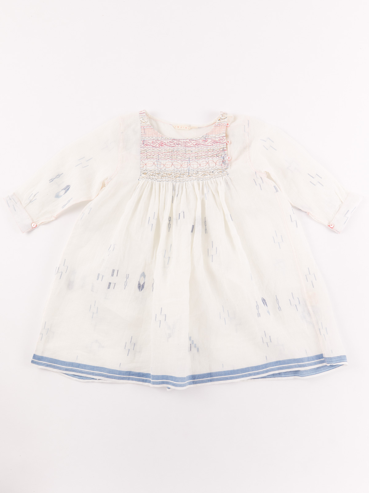 injiri white baby dress with rouching