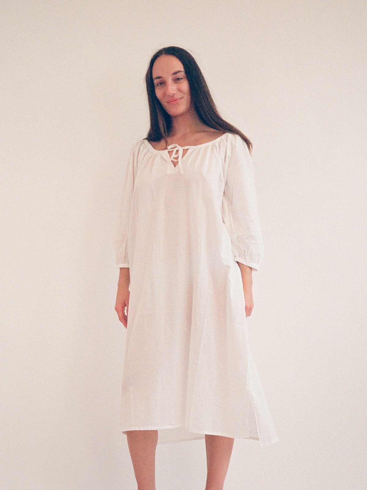 Night Gown in White by Domi on woman