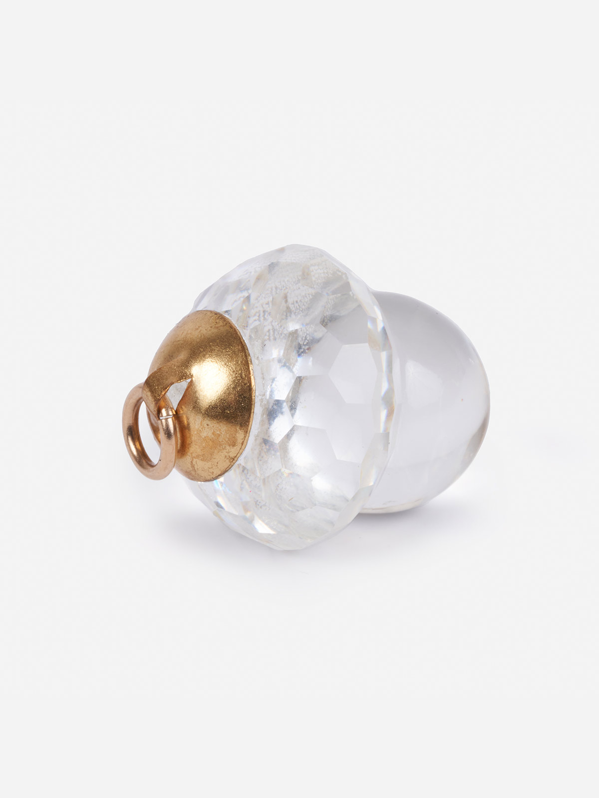 crystal acorn pendant on tray side