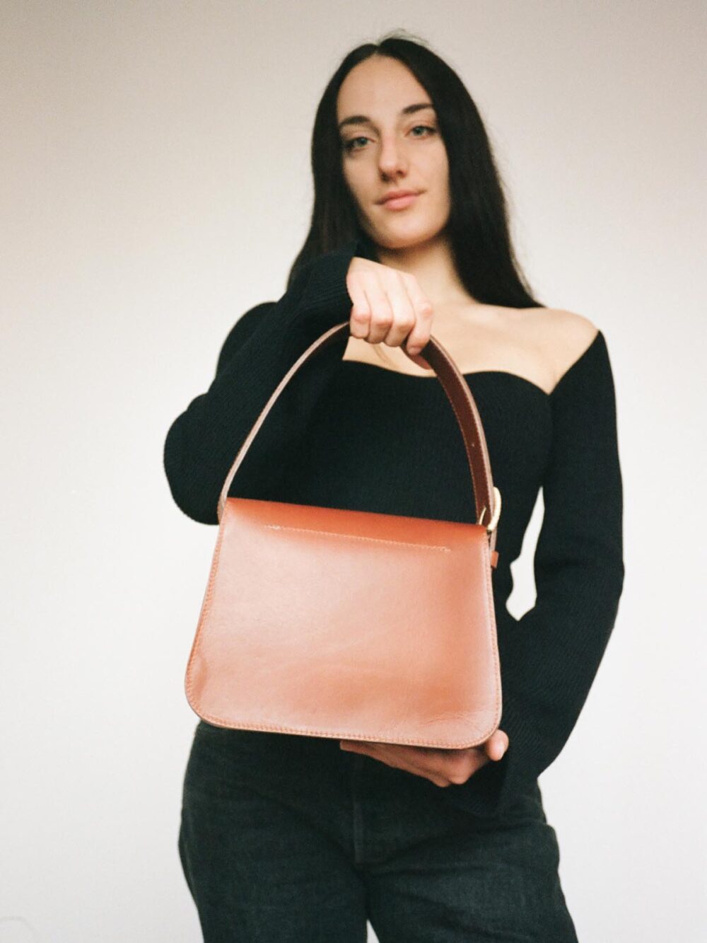 Estel Bag in Saddle Brown by Crescioni on girl
